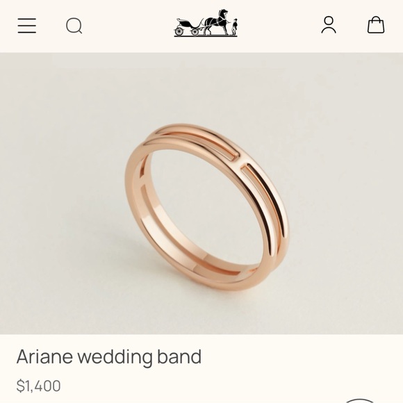 💍HERMÈS $1,400 Ariane Wedding Band 18K Rose Gold 48 size 4.5 - Picture 2 of 16